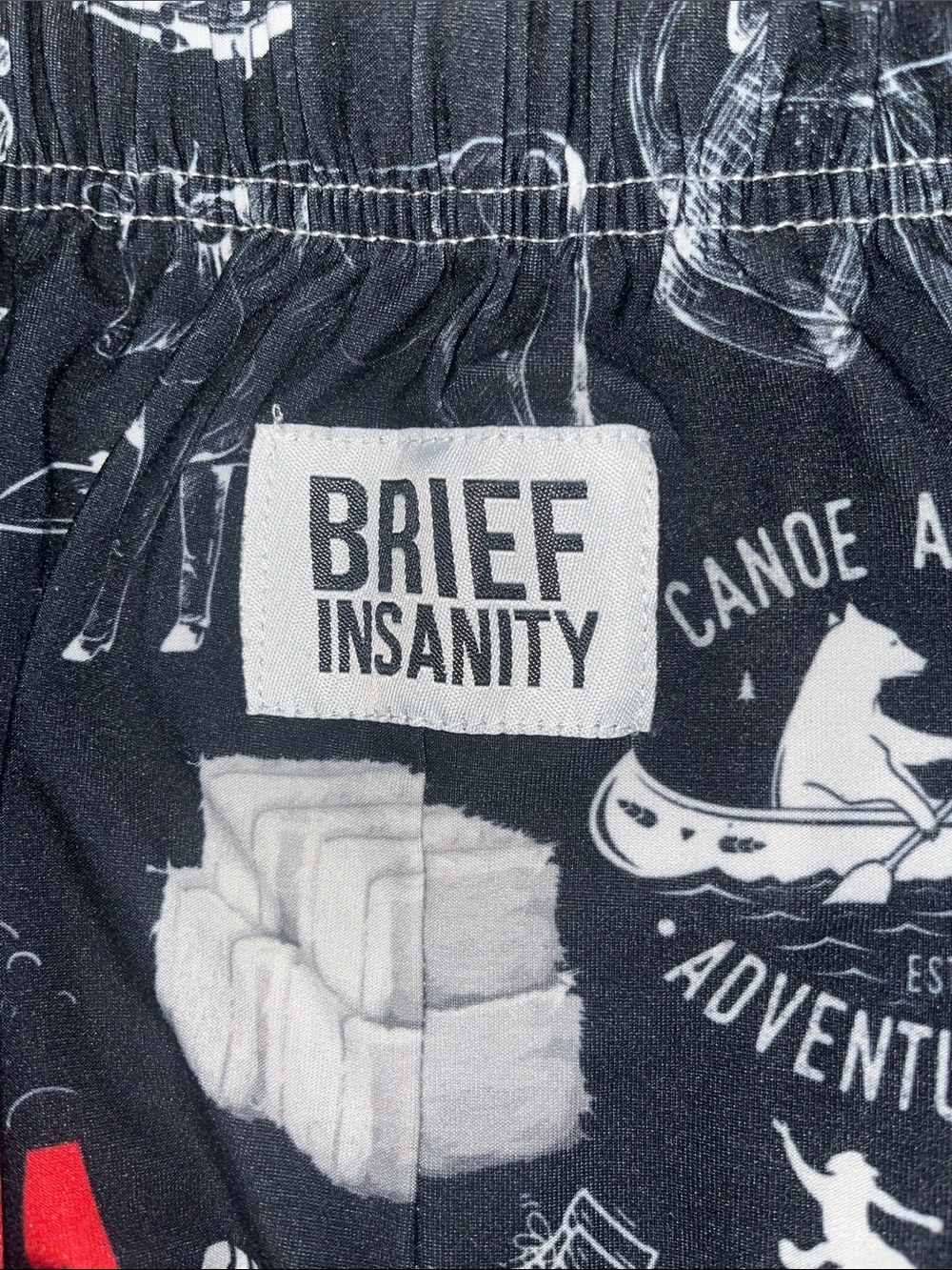 Brief Insanity Black Nebraska Print Drawstring Pajama Pants Size Small - Picture 2 of 11